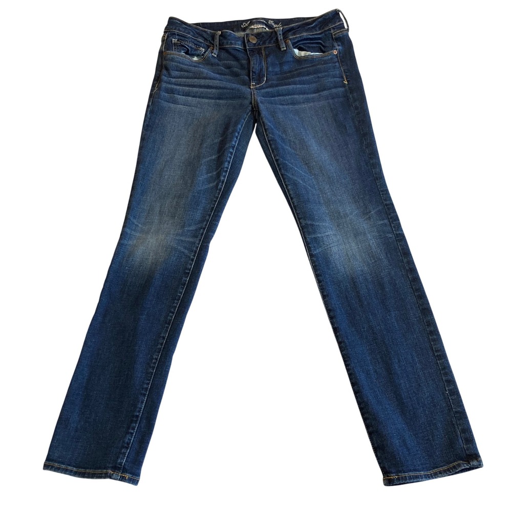 American‎ Eagle Jeans Women 12 Reg Skinny Super Stretch Dark Wash Denim
